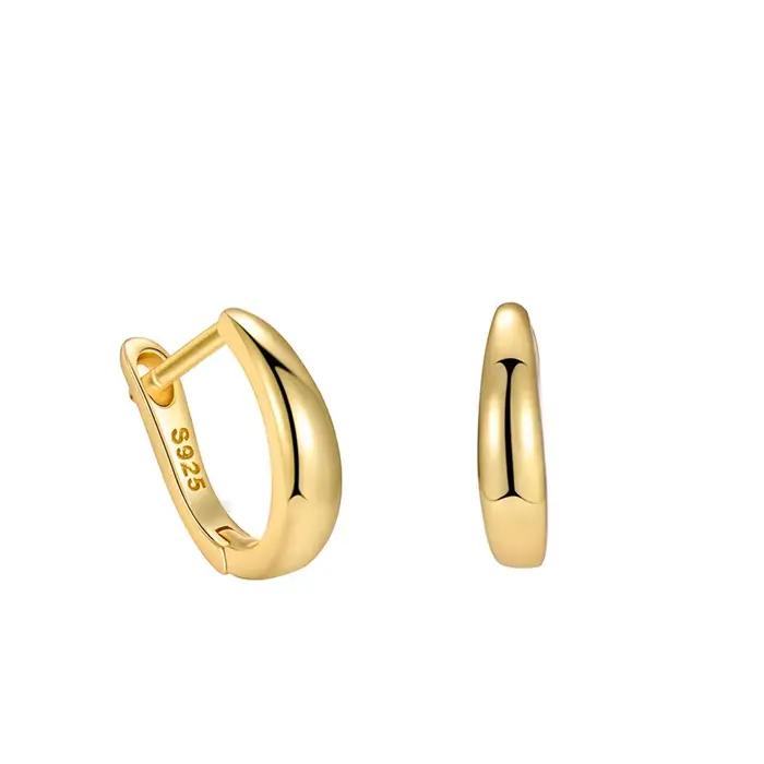 KAMIRA-Boucles d'oreilles simples et douces en argent regardé 925 pour femmes, boucles d'oreilles à