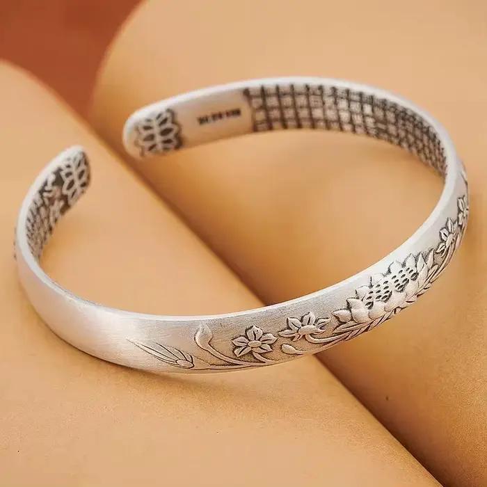 Bracelet jonc rond tendance en argent sterling 925