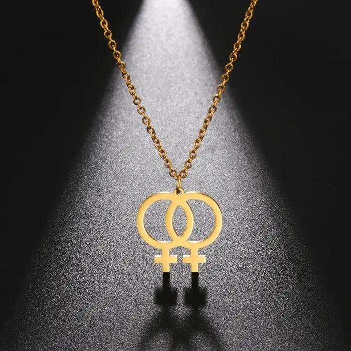 Amaxer Venus collier Vintage femme symbole pendentif colliers pour femmes chaîne tour de cou Protection fête bijoux ami cadeau