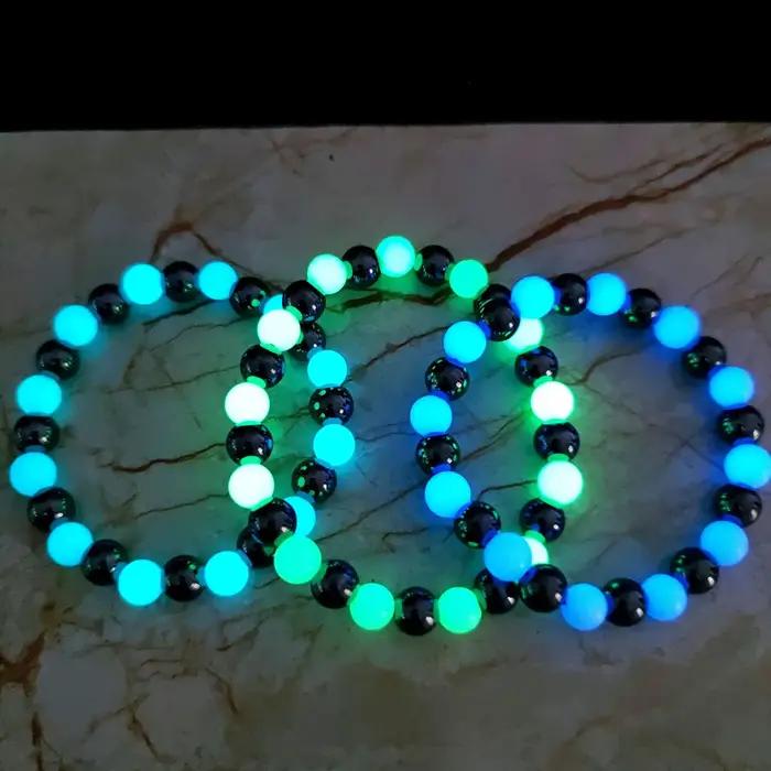 Bracelet lumineux Fluorescent nuit bleu lumière perle