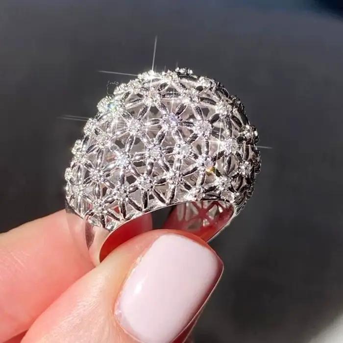 Huitan – magnifique bague de haute qualité pour femmes, bijoux de fête avec zircone brillante, acces
