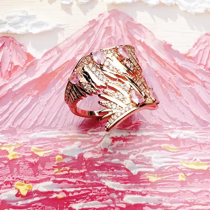 Bague aile de phénix couleur or Rose