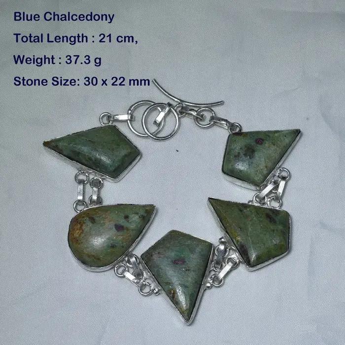 Bracelet péridot en Agate de topaze bleue d'améthyste véritable