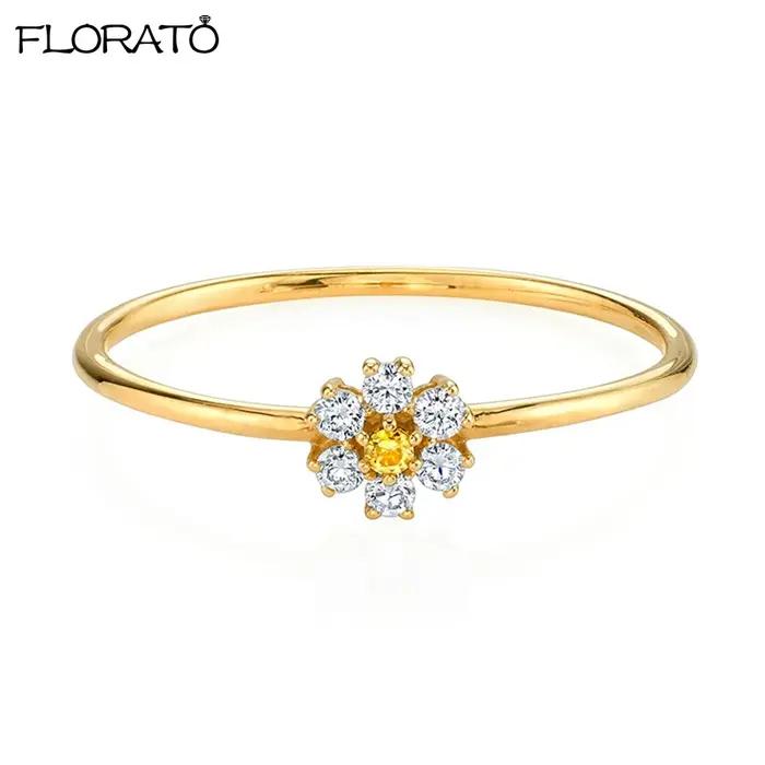 Bague en cristal de style coréen pour femme, plaqué or, détruire AndrFlower, bohème, mariée, fiançai