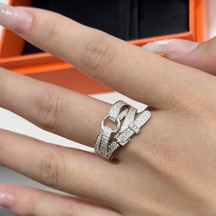 Bague SLJELY en argent Sterling 925 sertie de zirconium blanc élégante pour femmes occasions festives et cadeaux