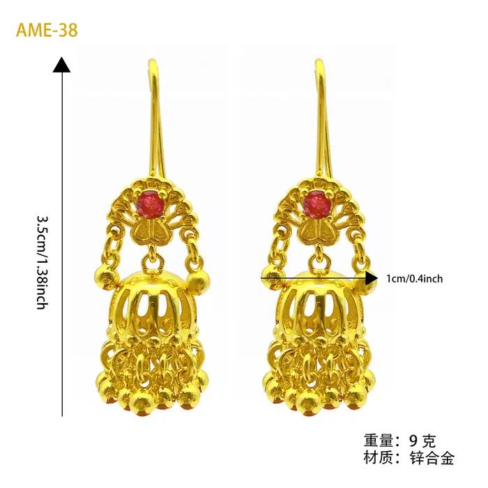 Boucles d oreilles bohèmes cloche pampilles en or 24k pour femmes élégantes occasions spéciales style italien