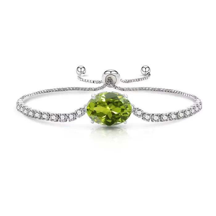 Bracelet en Zirconia 8 carats – Bijou de luxe élégant en cristal coloré – Cadeau raffiné, charmant,