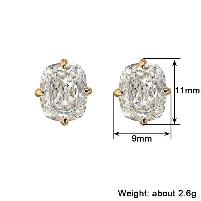 Huitan femmes boucles d'oreilles couleur or incrusté grand blanc CZ Style Simple fête accessoires quotidiens mode polyvalent bijoux de mariage