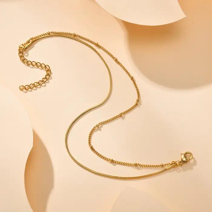 Bracelet de cheville double couche pour femme
