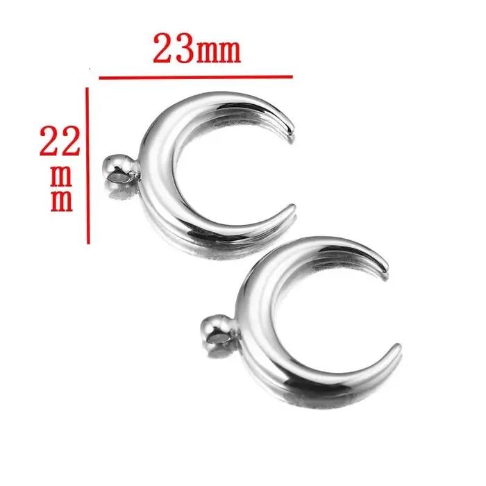 Collier croissant de lune en acier inoxydable pour femme