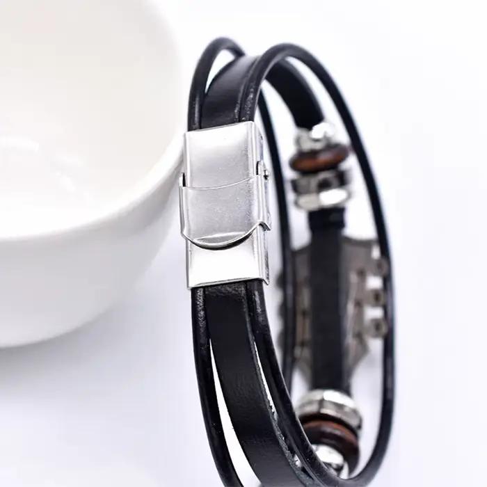 Bracelet de guitare rétro en simili cuir