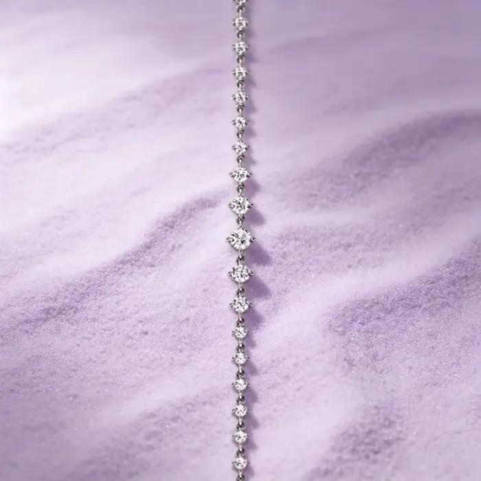 Bracelets tennis ronds en moissanite de 3 mm IOGOU