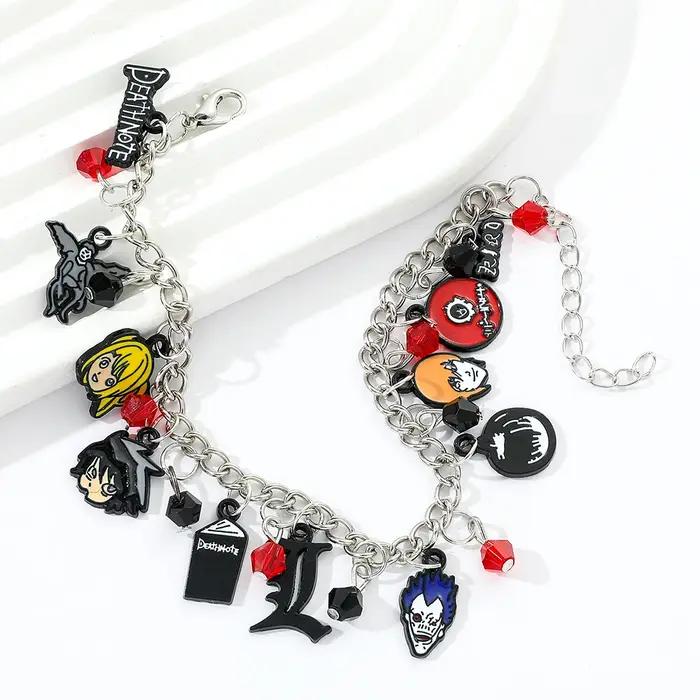Bracelet porte-bonheur Death Note - Bijoux de cosplay anime avec breloques L