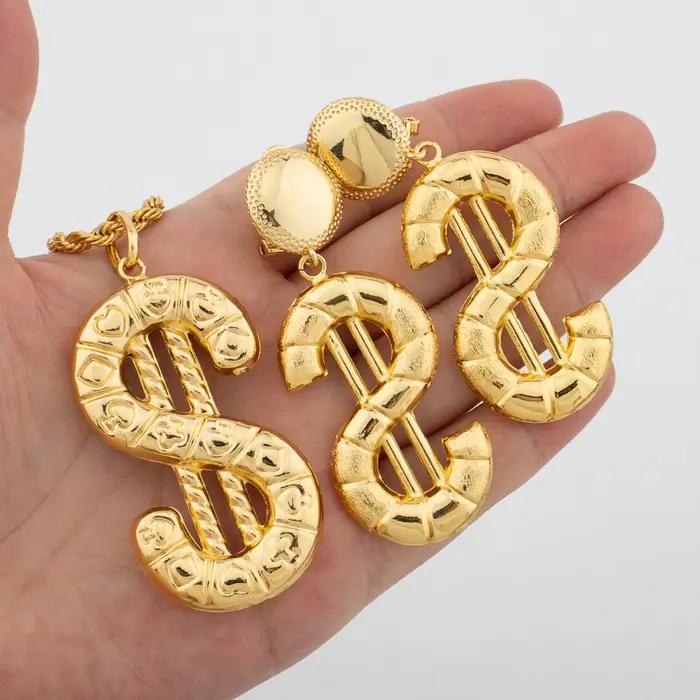 YM-Ensemble de bijoux plaqué or pour femme boucles d'oreilles en cuivre collier pendentif éléphant,