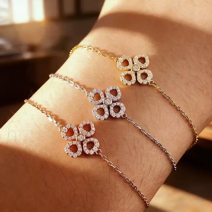 Bracelets Smyoue ajustables en moissanite pour femmes