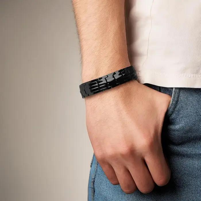 Bracelet Magnétique en Cuivre Pur Géométrique à Double Nucléostrength Bracelets Chaîne et Maillons Unisexe Occasions Spéciales Sport Santé