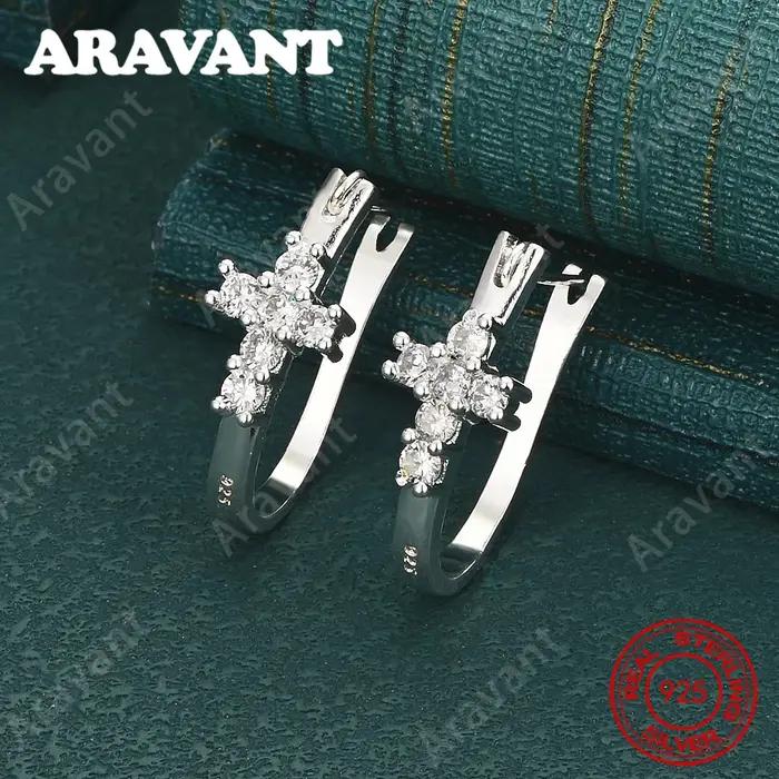Boucles d'oreilles en argent sterling 925 avec zircone - Un design frais et élégant pour les bijoux de fiançailles pour femmes