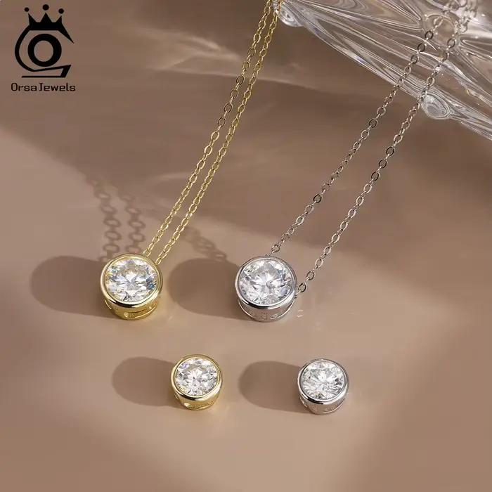 ORSA JEWELS – collier élégant en diamant Moissanite de couleur D pour femmes