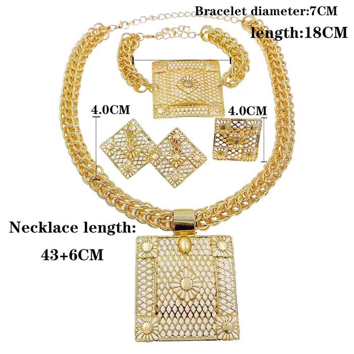 Ensemble de bijoux plaqués or 18 carats pour femmes africaines