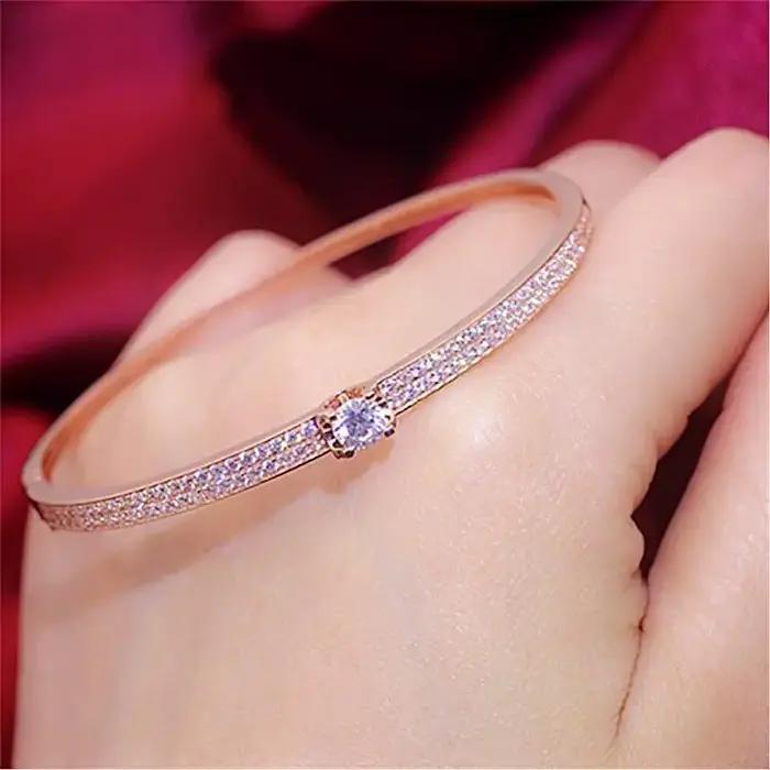 Bracelet classique plaqué or Rose clair pour femmes