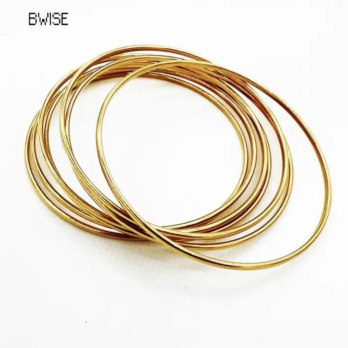 Bracelet rond minimaliste en acier inoxydable pour femmes