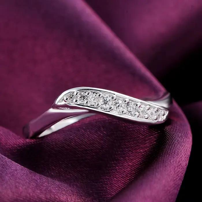 Belle bague en argent Sterling 925 avec cristal