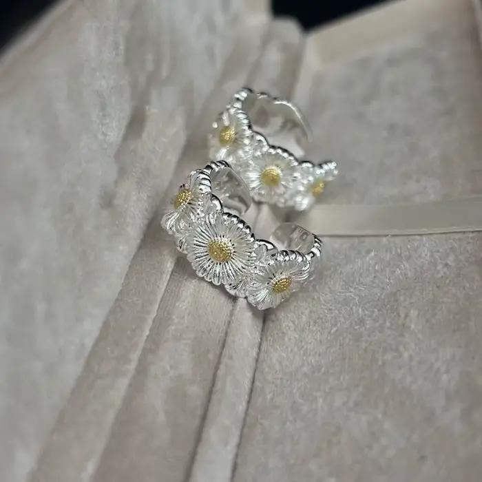 Bague tendance en argent sterling S925 de style français
