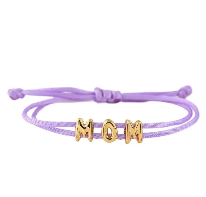 Lettres Bracelet à bricoler soi-même pour femmes filles corde bricolage lettre maman Bracelet à la m