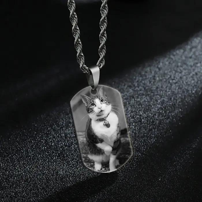 Collier personnalisé avec image de nom gravé