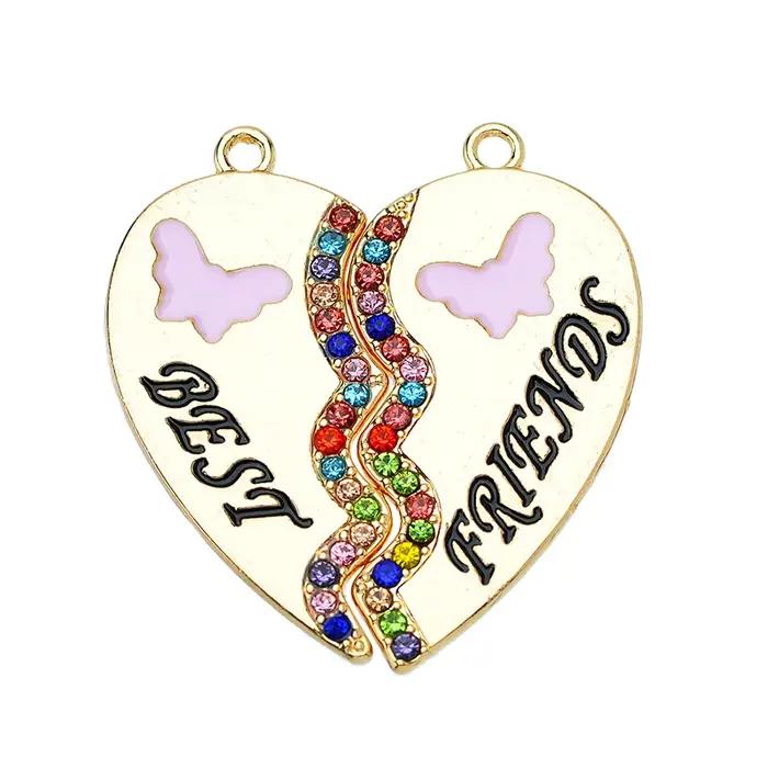2 paires mode meilleurs amis coeur amour Couple pendentif breloque