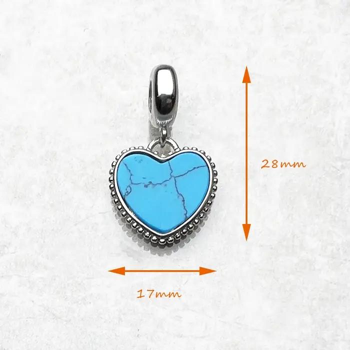 Pendentif à breloque éternelle cœur bleu pour femmes