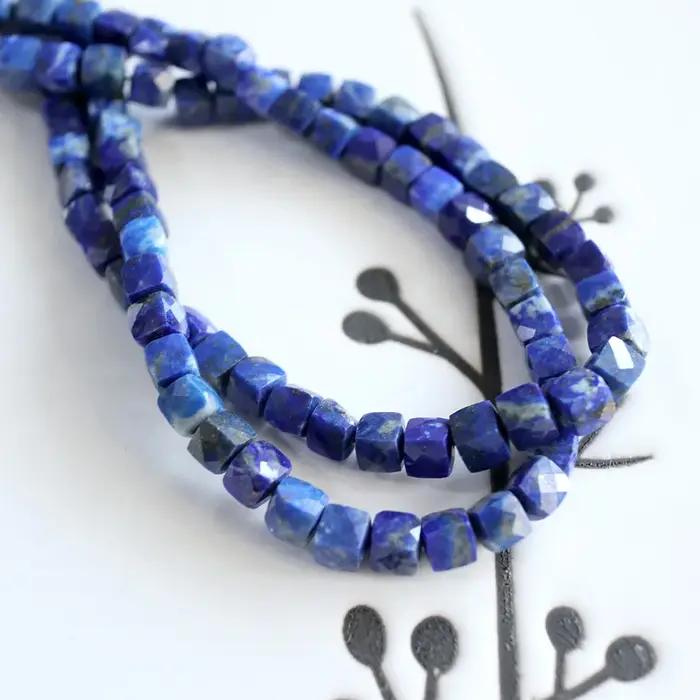 Perles Cube à Facettes Naturelles pour Femme