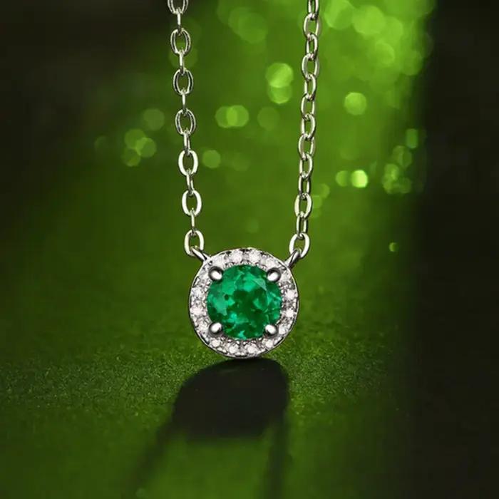 Pendentif émeraude cultivée en laboratoire M-JAJA