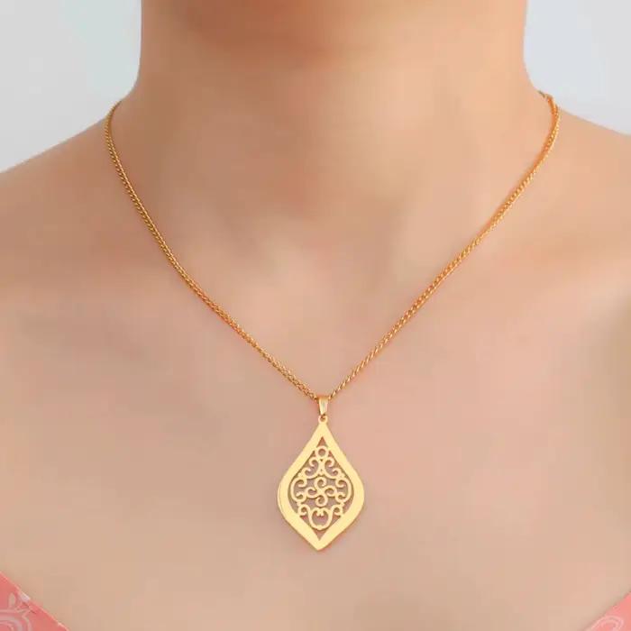 LIKGREAT Collier pendentif fleur noeud celtique pour femmes et hommes