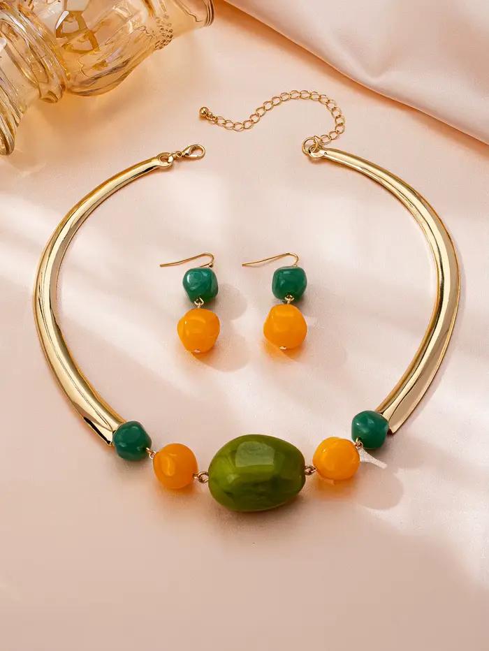 Ensemble ras du cou et boucles d'oreilles pour femmes