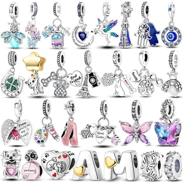 Nouveauté 2026 : Breloque Perle Papillon Rose Lumineux en Argent Sterling 925
