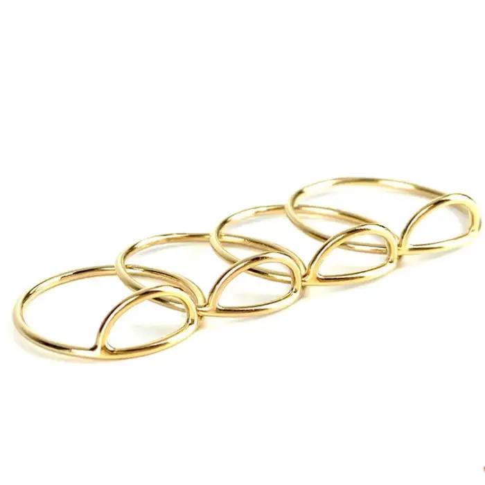 Bague en or rempli unique arc anneaux style punk pour femmes occasions spéciales partys minimalistes et audacieuses