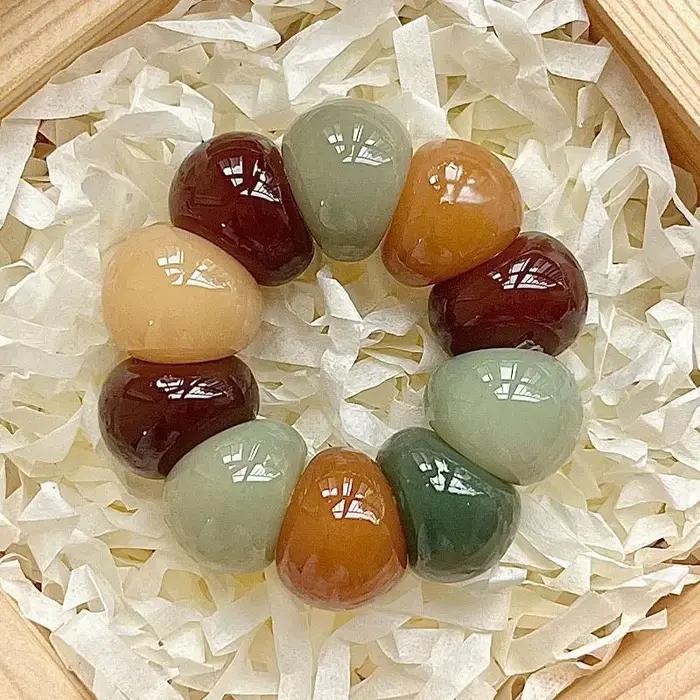 Bague de prière Zen Mala avec perles courbées polies colorées bracelet de méditation bouddhiste bijou anti-stress spirituel pour femmes occasions spéciales