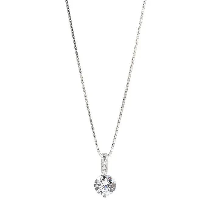 Collier pour femme en argent sterling 925, bijoux de luxe avec zircon rond, qualité supérieure, bijoux exquis Money 925