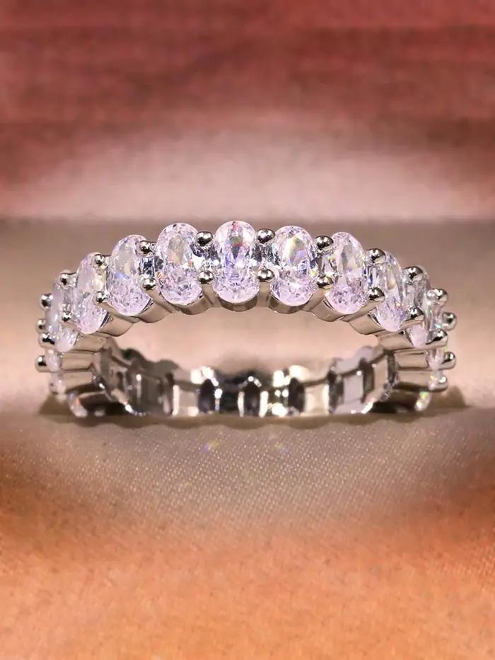Bague ovale en argent Sterling 925 pour femmes