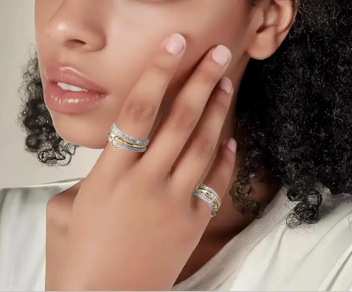 Bagues empilables en or véritable 18 carats pour femmes