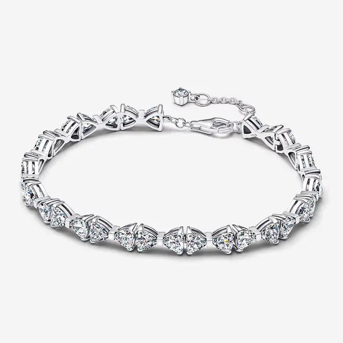 Nouveau Bracelet Réglable en Argent 925 Cœur à Cœur Rose Météore Éternel 2026, Bijou Exquis DIY en Forme de T, Cadeau Idéal pour les Fêtes
