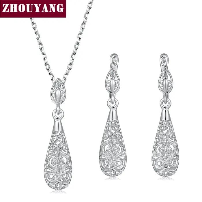 Ensemble de Bijoux Classique en Forme de Goutte d'Eau Ajourée