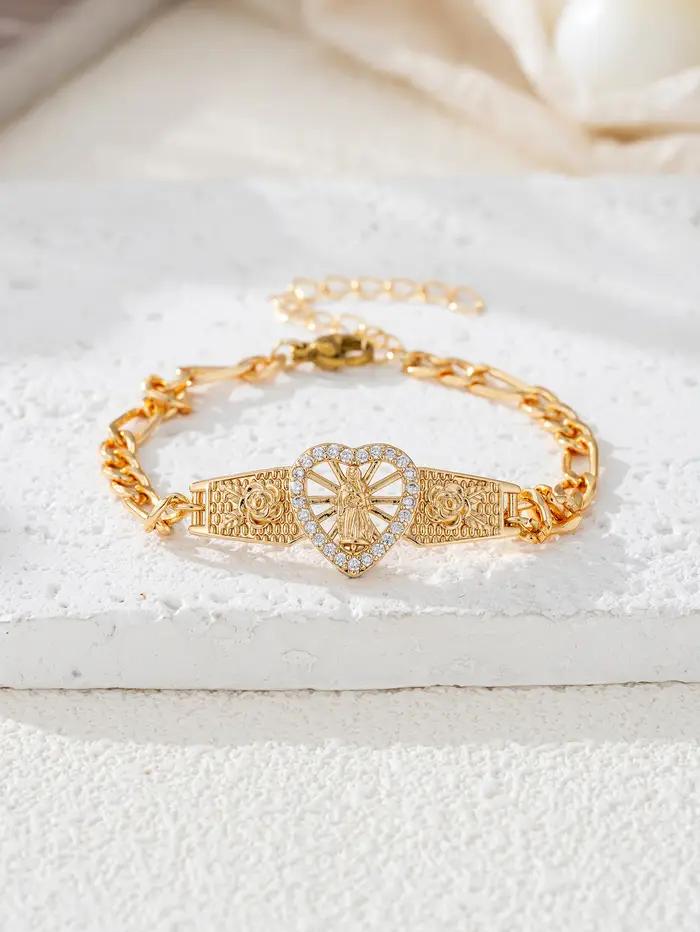 Bracelet élégant d'inspiration vintage pour femmes, avec chaîne en cuivre creuse, bijoux pour fêtes,