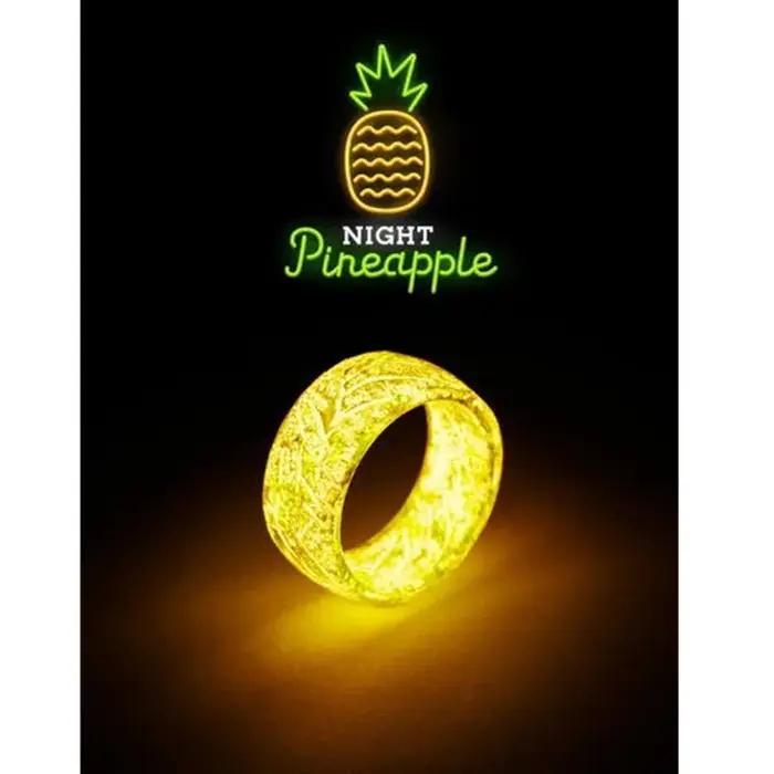 Offre spéciale à la mode Cool couleur changeante anneau résine lumineux craquelé fruits tropicaux anneaux créatifs pour hommes femmes cadeau