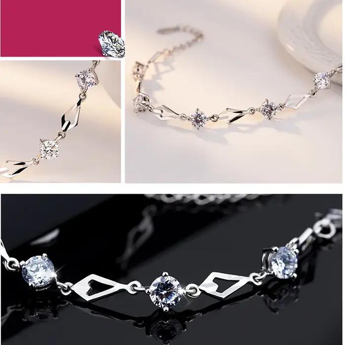 Argent 925 bijoux Bracelets pour femme à la mode améthyste 925 Bracelet