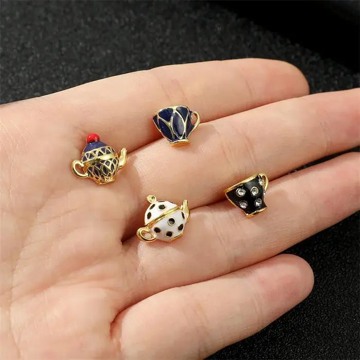 Boucles d'oreilles en forme de tasse à thé pour femmes