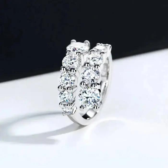 Bagues en Moissanite avec 10 Pierres pour Femme