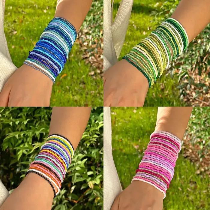 Ensemble de Bracelets bohème en perles de riz colorées pour femmes
