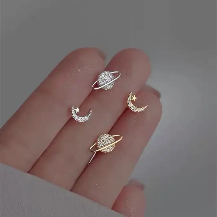 Boucles d'oreilles simples en Zircon pour femmes